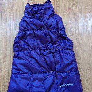 Calvin Klein Jeans Girl 6 Purple Padded Vest Ruffle Collar Bow